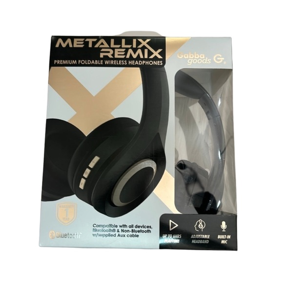 Gabba Goods Other - Gabba Goods Metallix Remix Premium Foldable Wireless Headphones❌SOLD❌